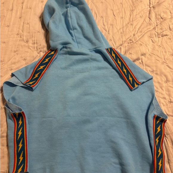 Aviator Nation Light Blue Lightning Pullover Hoodie Vest - Picture 14 of 14
